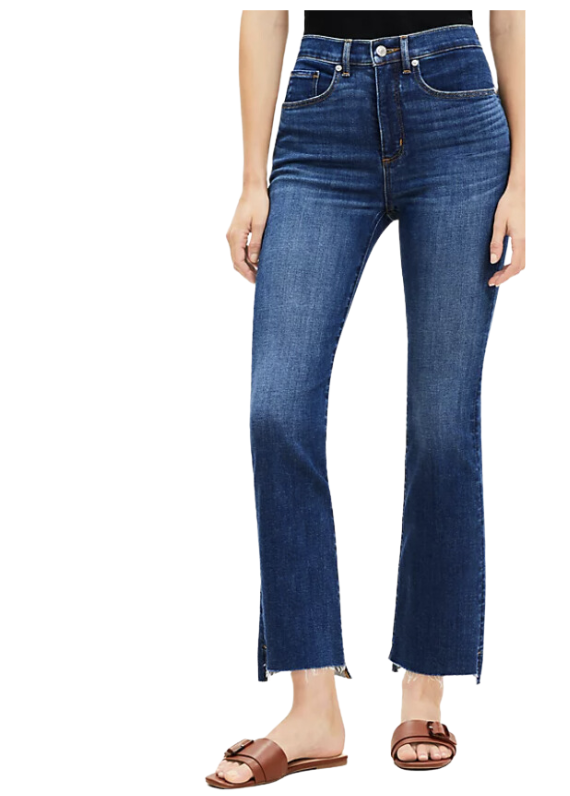 Step Hem High-Rise Kick Crop Jeans
